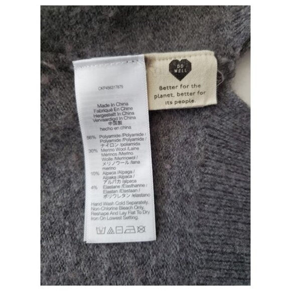 Madewell Gray Open Front Wool Alpaca Cozy Walker Cardigan w Pockets Size XS - Picture 8 of 8